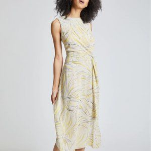 100% Silk Santorelli Dori Dress belted waist and slit